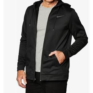 Nike Dry Men's Therma Full Zip Hoodie (Large, Black/Grey 2.0)